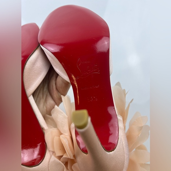 Christian Louboutin Carnaval 120 Embellished Satin Sandals - Size 36.5 - N217-1 - Picture 8 of 11